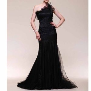 TS Couture Mermaid/One Shoulder gown with Train